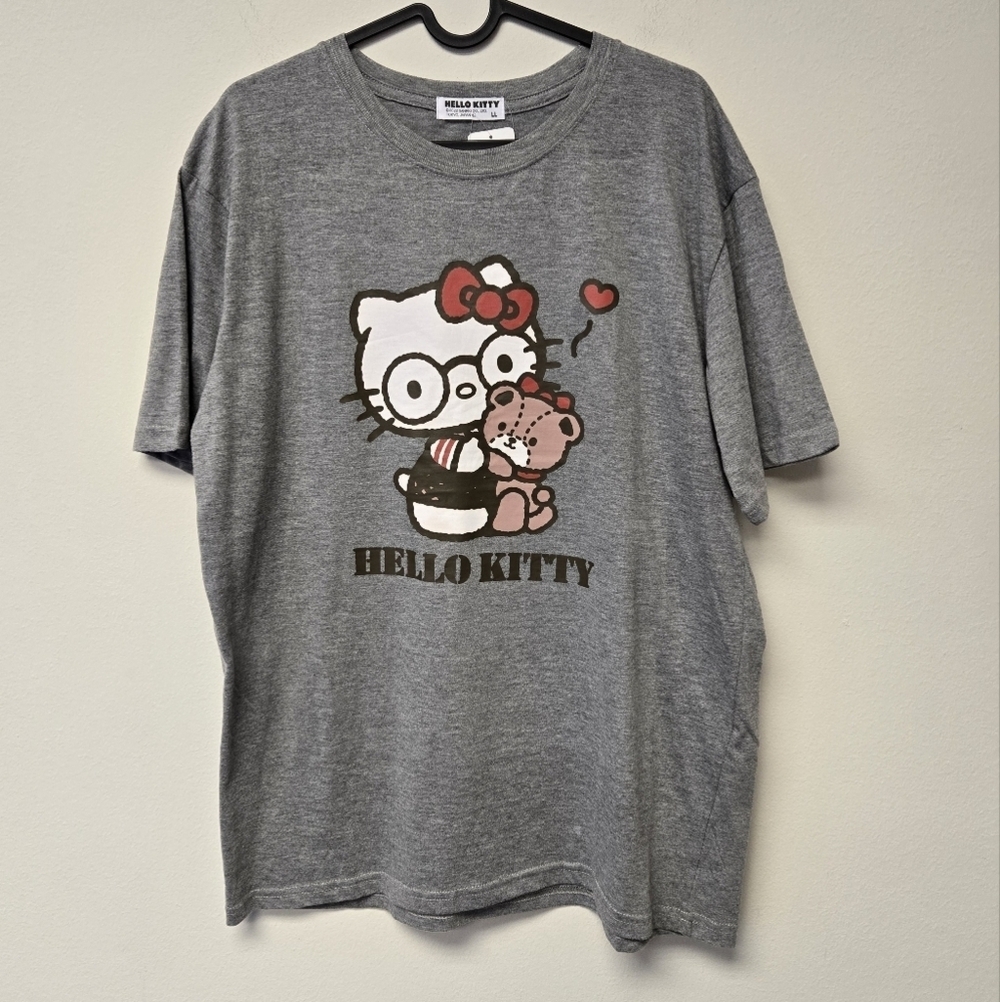 Sanrio Hello Kitty Glasses T-shirt Grey XL